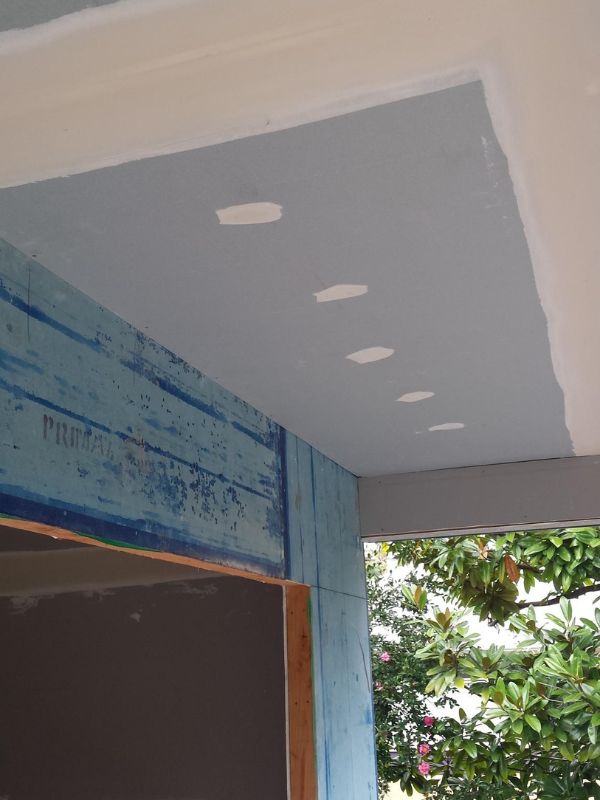 patio area gyprock ceiling repair