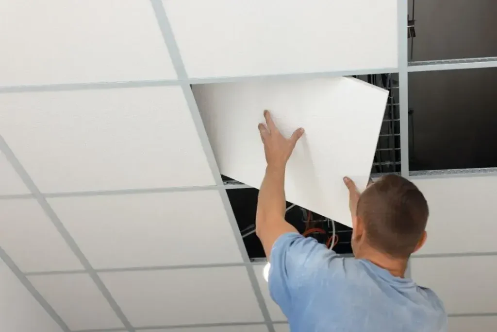 suspended grid ceilings make maintenance and access easy