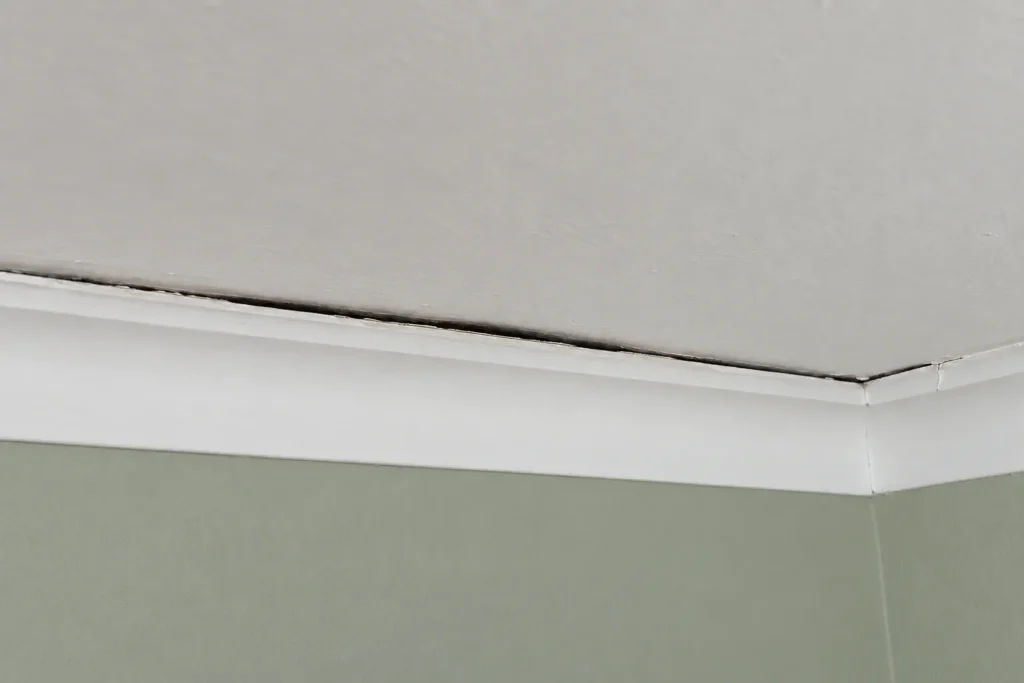 sagging cornice in the living room