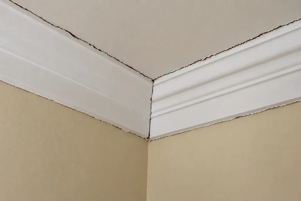 visible cornice junction cracks